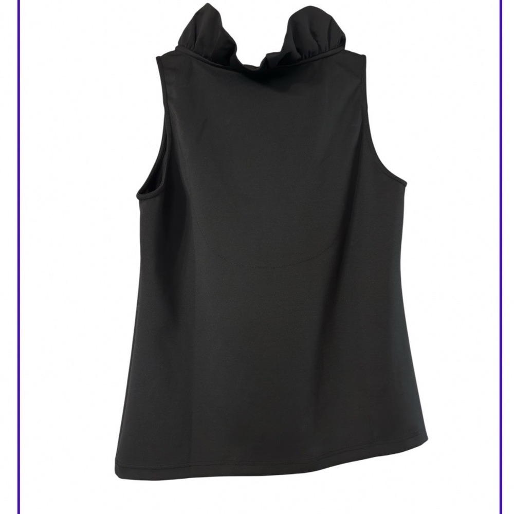 Gretchen Scott Womens Black Ruffle Collar Split Neck Top Size M(TXA982) - Picture 3 of 5